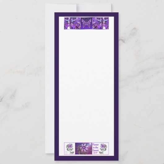 Bloem in de woestijn en P Butterfly 31-kaart Aankondiging (Achterkant)
