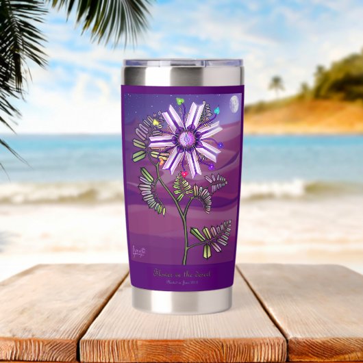 Bloem in de woestijn geïsoleerde drinkbeker (Strand (Gedraaid)  )