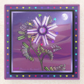 Bloem in de woestijn glazen onderzetter (Voorkant)