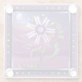 Bloem in de woestijn glazen onderzetter (Achterkant)