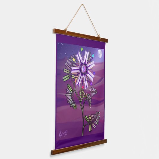 Bloem in de woestijn hangend wandkleed (Gebogen)