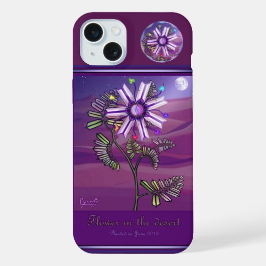Bloem in de woestijn iPhone hoesje (Achterkant)
