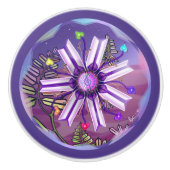 Bloem in de woestijn keramische knop (Voorkant)