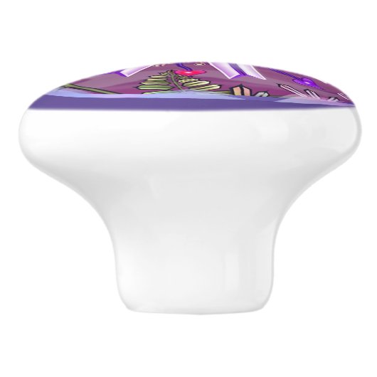 Bloem in de woestijn keramische knop (Zijkant)