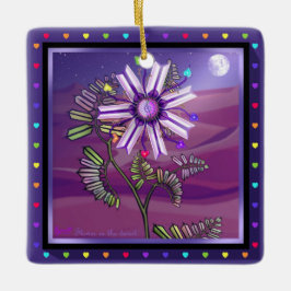 Bloem in de woestijn keramische ornament