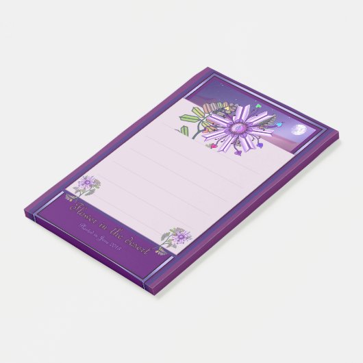 Bloem in de woestijn post-it® notes (Schuin)