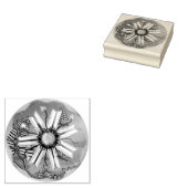 bloem in de woestijn rubberstempel (Gestempeld)