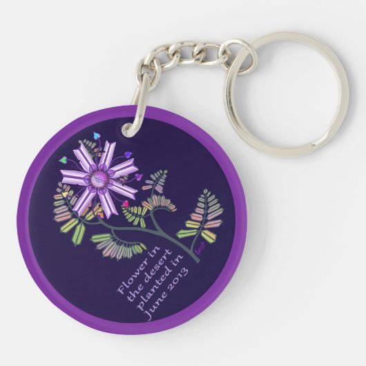 Bloem in de woestijn sleutelhanger (Achterkant)