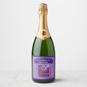 Bloem in de woestijn sparkling wijnetiket