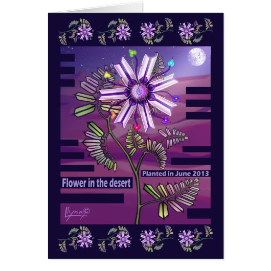 Bloem in de woestijn verjaardagskaart (Voorkant)