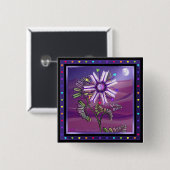 Bloem in de woestijn vierkante button 5,1 cm (Voorkant /achterkant)