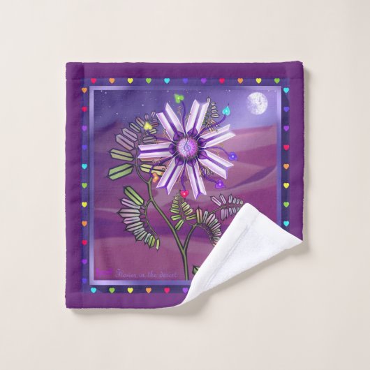 Bloem in de woestijn washandje (Wasdoekje)