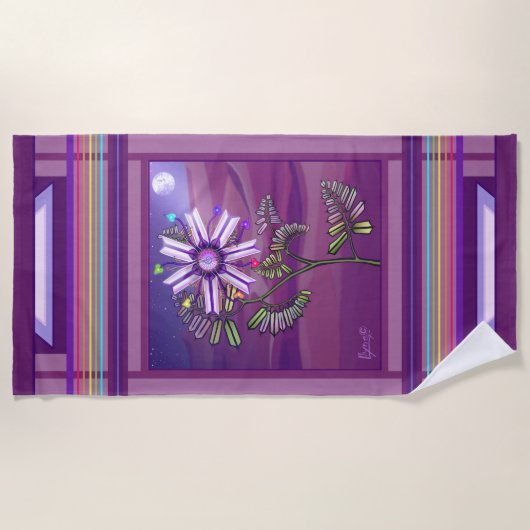 Bloem in de woestijnhanddoek strandlaken (Voorkant)