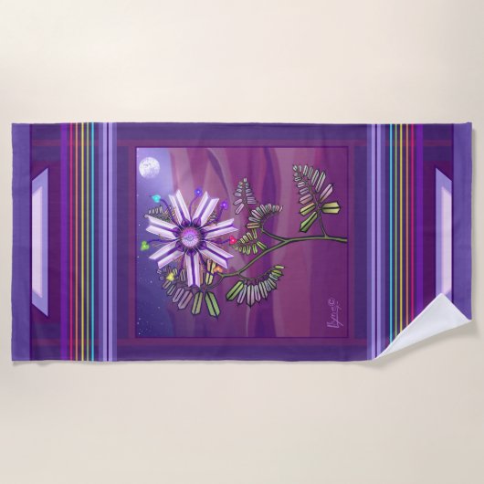 Bloem in de woestijnhanddoek strandlaken (Voorkant)