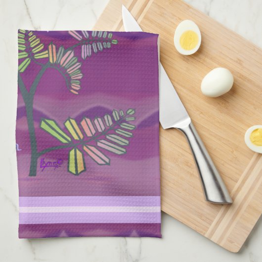 Bloem in de woestijnkeukenhanddoek theedoek (Quarter Fold)