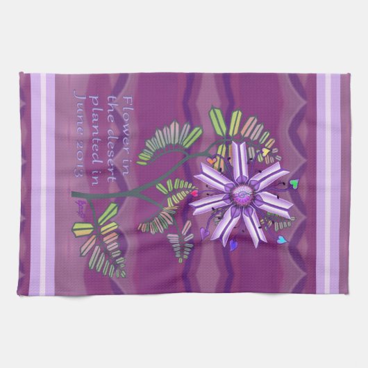 Bloem in de woestijnkeukenhanddoek theedoek (Horizontaal)