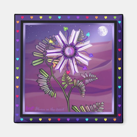 Bloem in de woestijnmagneet magneet (Voorkant)