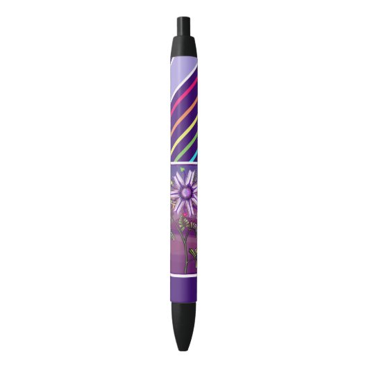 Bloem in de woestijnpen zwarte inkt pen (Voorkant Verticaal)