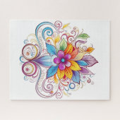 Bloem in een regenboog van kleuren puzzel (Horizontaal)