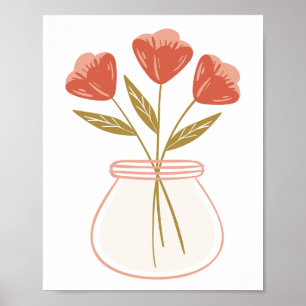 Bloem in een vaas voor Mindfulness Poster