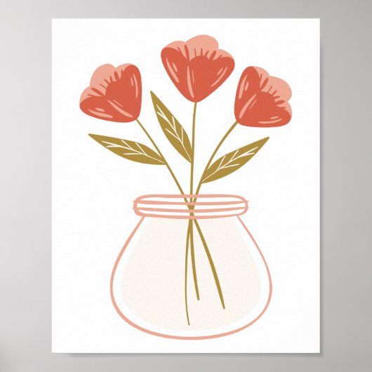 Bloem in een vaas voor Mindfulness Poster (Voorkant)