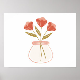 Bloem in een vaas voor Mindfulness Poster
