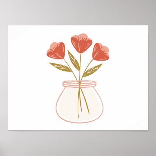 Bloem in een vaas voor Mindfulness Poster (Voorkant)
