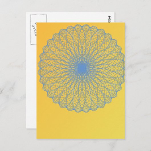 bloem in geel 482 abstracte kunst briefkaart (Voorkant / Achterkant)