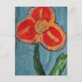 Bloem in gemengde media briefkaart (Voorkant)