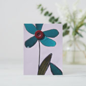 Bloem in gemengde techniek briefkaart (Staand voorkant)