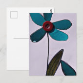 Bloem in gemengde techniek briefkaart (Voorkant / Achterkant)