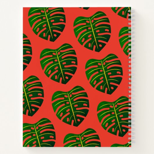 Bloem in Haar Haar Haar, Tropisch Rood Notitieboek (Achterkant)