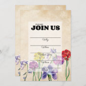 Bloem in handschrift geschreven multi-doel formuli kaart (Voorkant / Achterkant)