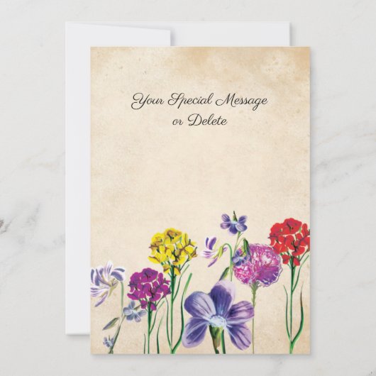 Bloem in handschrift geschreven multi-purpose uitn kaart (Achterkant)