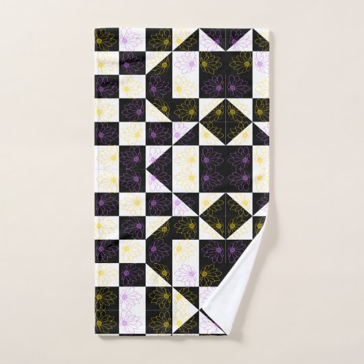 bloem in het monochrome patroon van de astmamontro bad handdoek (Handdoek)
