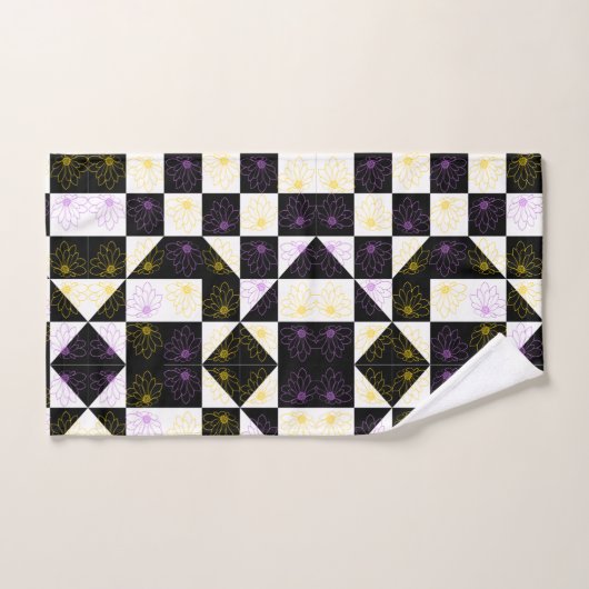 bloem in het monochrome patroon van de astmamontro bad handdoek (Handdoek)