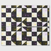 bloem in het monochrome patroon van de astmamontro cadeaupapier (Vlak)