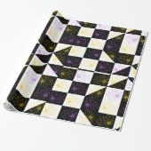 bloem in het monochrome patroon van de astmamontro cadeaupapier (Uitgerold)