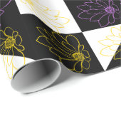 bloem in het monochrome patroon van de astmamontro cadeaupapier (Rol Hoek)