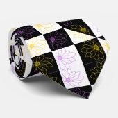 bloem in het monochrome patroon van de astmamontro stropdas (Opgerold)
