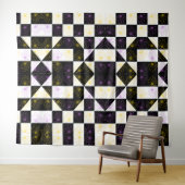 bloem in het monochrome patroon van de astmamontro wandkleed (In Situ (horizontaal))