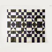 bloem in het monochrome patroon van de astmamontro wandkleed (Voorkant (horizontaal))