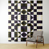 bloem in het monochrome patroon van de astmamontro wandkleed (In situ)