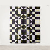 bloem in het monochrome patroon van de astmamontro wandkleed (Voorkant)