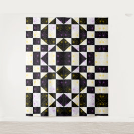 bloem in het monochrome patroon van de astmamontro wandkleed