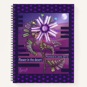 Bloem in het woestijnnotitieboek notitieboek