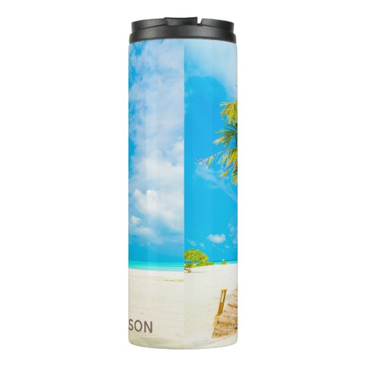 Bloem in Maldiven, aangepaste naam tumbler Thermosbeker (Achterkant)