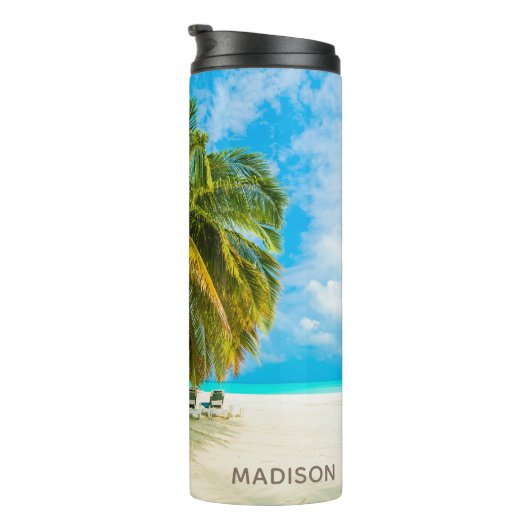 Bloem in Maldiven, aangepaste naam tumbler Thermosbeker (Geroteerd rechts)