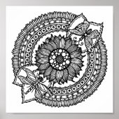 Bloem in Mandala 2 Poster (Voorkant)