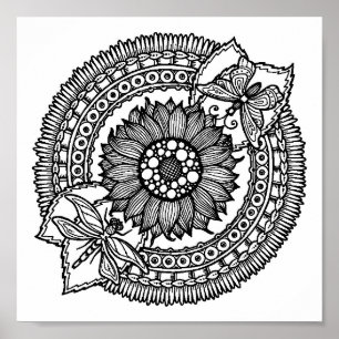 Bloem in Mandala 2 Poster